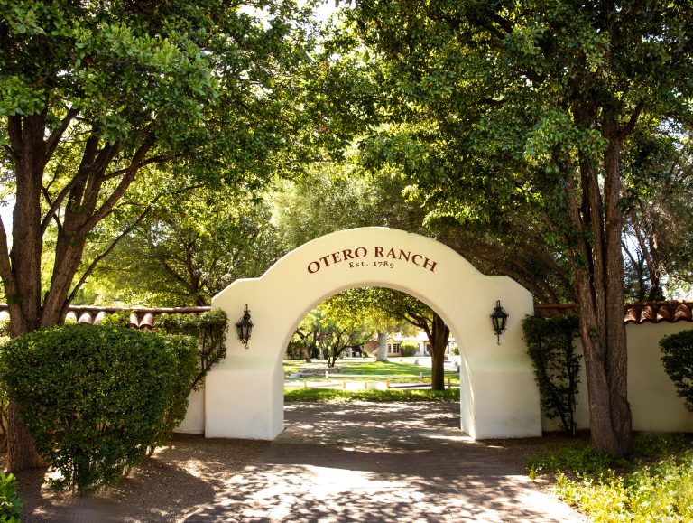 The Otero Ranch archway at the resort entrance, established 1789